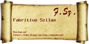 Fabritius Szilas névjegykártya